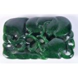 A Chinese carved Jade boulder in the form of a fruiting pod 7 x 4.5 cm.