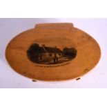 AN ANTIQUE MAUCHLINWARE BOX. 11 cm x 7.5 cm.