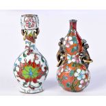 TWO CLOISONNE SNUFF BOTTLES. 5cm x 2.3cm x 1.8cm, total weight 32.9g (2)