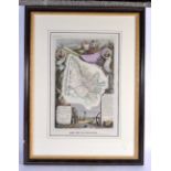 A FRAMED ANTIQUE ENGRAVING Dept De La Gironde. 68 cm x 48 cm.