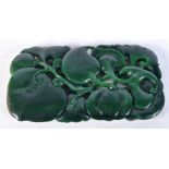 A Chinese carved Jade boulder in the form of a fruiting pod 13 x 7 cm.