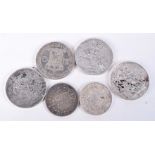 SIX SILVER COINS. Weight 136.9g (6)