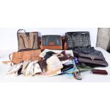 A collection of vintage handbags, ladies scarfs and gloves including Christian Dior (10)