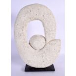 A LARGE CONTEMPORARY HOLLOWED STONE TYPE SCULPTURE. 33 cm x 20 cm.
