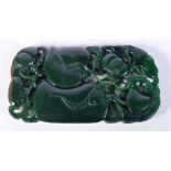 A Chinese carved Jade boulder in the form of a fruiting pod 13 x 7 cm.