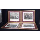 A set of Victorian Horse steeple chase engravings by H Alken 36 x 41 (4)