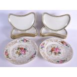 A PAIR OF LATE 19TH CENTURY PARIS PORCELAIN PLATES together with Limoges salad dishes. (qty)
