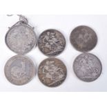 SIX SILVER COINS. Weight 174g (6)