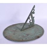 AN ANTIQUE BRONZE SUN DIAL. 24 cm diameter.