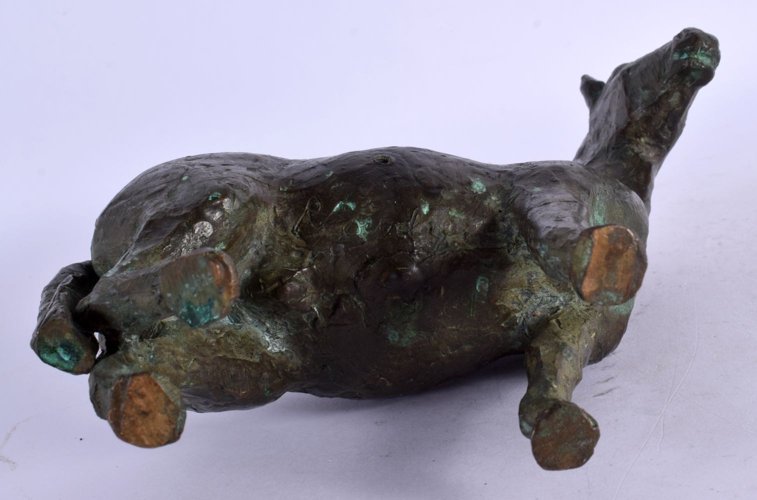 A EUROPEAN BRONZE STUDY OF HORSE 20th Century. 16 cm x 16 cm. - Bild 4 aus 5