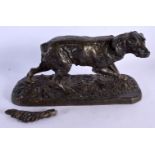 AN ANTIQUE BRONZE FIGURE OF A ROAMING HOUND After P J Mene. 27 cm x 15 cm.