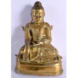 A 19TH CENTURY SOUTH EAST ASIAN BRONZE FIGURE OF A SEATED BUDDHA. 25 cm x 14 cm.