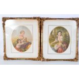 A FRAMED PAIR OF ANTIQUE ENGRAVINGS. 38 cm x 30 cm.