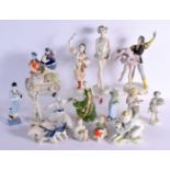 A COLLECTION OF FIFTEEN UKRANIAN PORCELAIN FIGURES in various forms and sizes. (15)