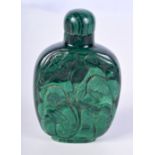 MALACHITE SNUFF BOTTLE. 6.3cm x 4.2cm, weight 102.7g