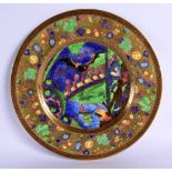 A LARGE WEDGWOOD FAIRYLAND LUSTRE PORCELAIN PLATE by Daisy Makeig Jones. 22 cm diameter.