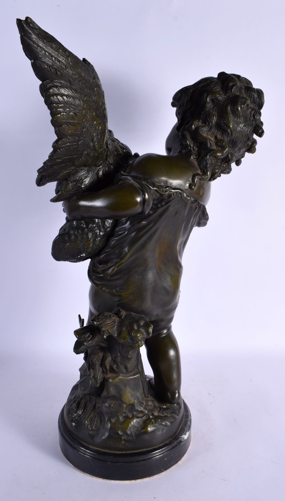French School (20th Century) Bronze, Boy holding a howling duck. 54 cm x 22 cm. - Bild 4 aus 7