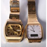 2 X VINTAGE GOLD PLATED WATCHES. Largest dial 3.7cm incl crown