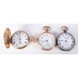 3 X POCKET WATCHES. 5cm diameter (3)