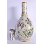 A LARGE 19TH CENTURY CONTINENTAL PORCELAIN BULBOUS VASE painted with butterflies. 40 cm x 15 cm.