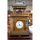 A VERY LARGE CONTEMPORARY CHINESE CLOISONNE ENAMEL MANTEL CLOCK of huge form. 90 cm x 40 cm.