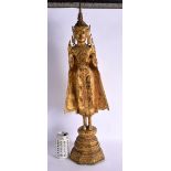 A LARGE 19TH CENTURY SOUTH EAST ASIAN THAI BRONZE FIGURE OF A BUDDHA. 65 cm high.