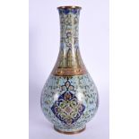 A FINE 19TH CENTURY CHINESE CLOISONNE ENAMEL VASE Qing, decorated with foliage and vines. 15.5 cm hi