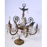 A copper and bronze early 20th Century Chandelier 31 cm.