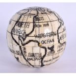 A CONTEMPORARY BONE GLOBE COMPASS. 7.5 cm wide.