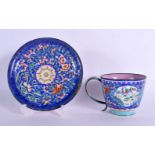 A 19TH CENTURY CHINESE CANTON ENAMEL CUP AND SAUCER Qing. 13 cm wide.