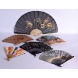 SIX VINTAGE FANS. (6)