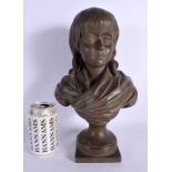 French School (C1900) After Houdon, Painted terracotta, Female. 33 cm x 14 cm.