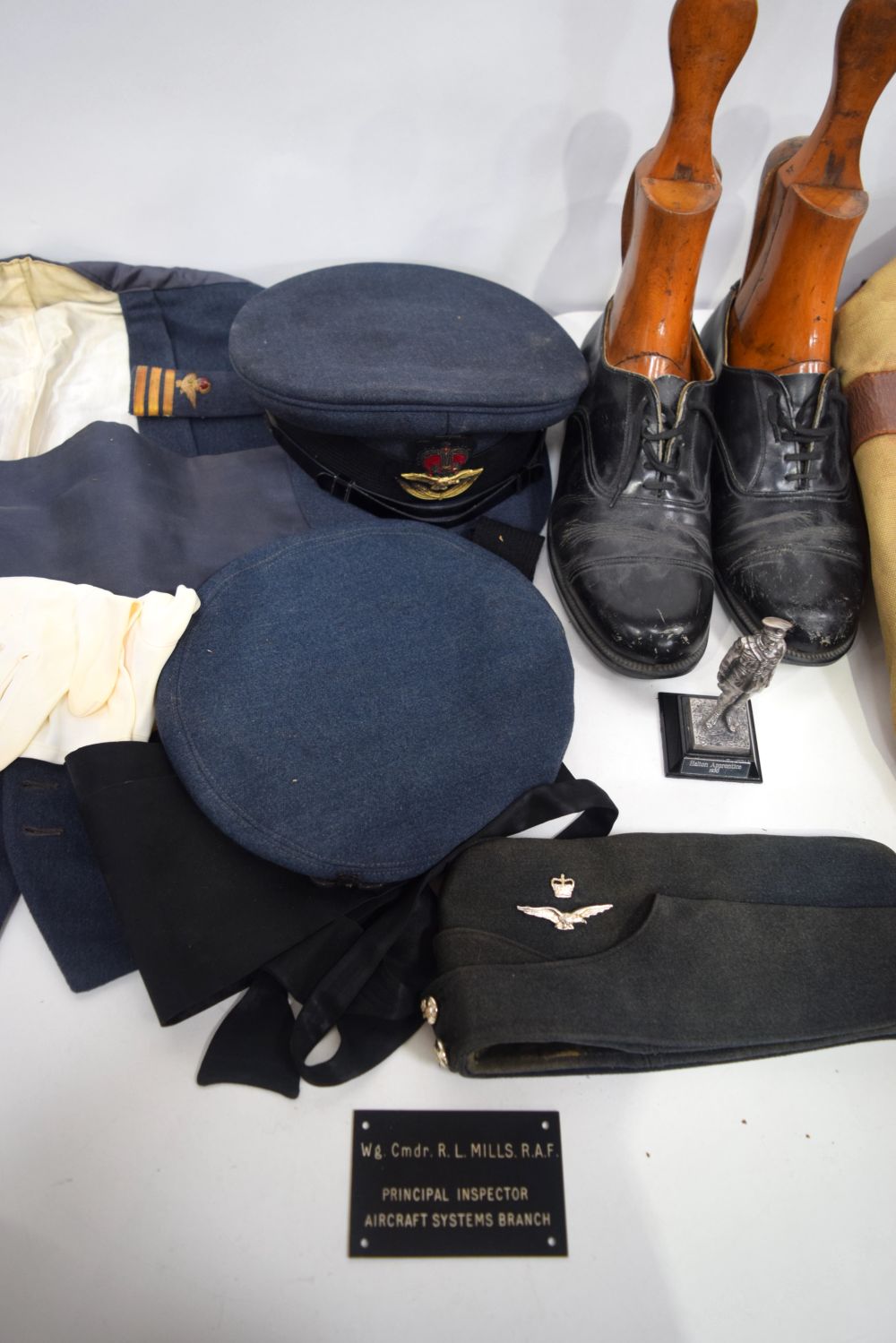 A collection of RAF clothing, caps, shoes ,wooden lasts bag etc (Qty). - Image 3 of 4