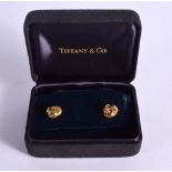 A PAIR OF18CT GOLD TIFFANY EARRINGS. 1cm diameter, total weight 7.8g
