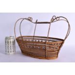 A REGENCY WICKET BASKET decorated with foliage and vines. 28 cm x 30 cm.