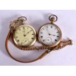 TWO FILLED GOLD POCKET WATCHES. Dial 5cm (2)
