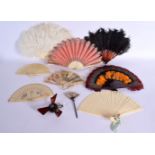 A COLLECTION OF VINTAGE FANS including bone, faux tortoiseshell etc. (qty)