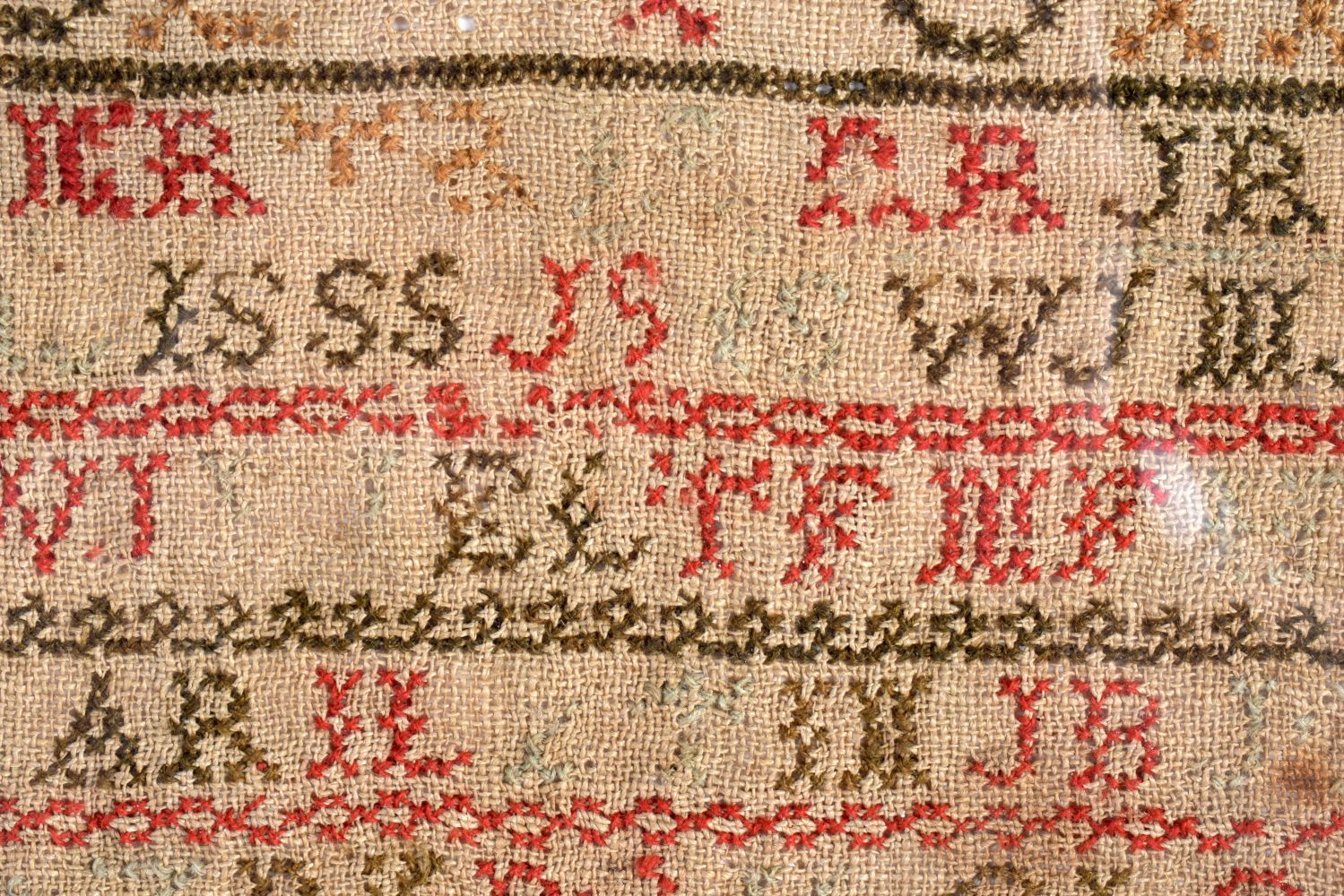 A FRAMED 19TH CENTURY EMBROIDERED SAMPLER. 33 cm square. - Image 3 of 4