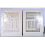 A pair of limited edition prints of the Architect drawing of the Pantheon . 59 x 41 cm (2)