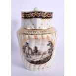 EARLY 19TH CENTURY CHAMBERLAIN WORCESTER JUG PAINTED WITH A MONOCHROME VIGNETTE OF FIGURES IN A PA