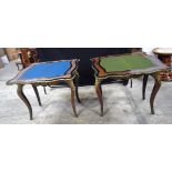 A pair of 19th Century Boulle card tables 79 x 89 cm (2).