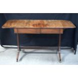 A 19th Century 2 drawer mahogany Sofa table with leaves 75 x 139 x 55.5 cm