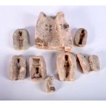 A collection of early Egyptian clay moulds largest 12 x 10cm. (8)