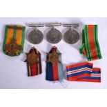 TWO DEFENCE MEDALS, A WAR MEDAL, A BURMA STAR, A 1939 - 1945 STAR AND A NETHERLANDS WAR COMMEMORATIV