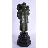 C L Hartwell (C1910) Bronze, Figure with child. 31 cm high.