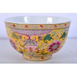 A Chinese porcelain polychrome bowl decorated with a floral pattern 8 x 13cm.
