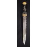 AN ANTIQUE SCOTTISH SAW TOOTH CAIRNGORN KNIFE. 44 cm long.