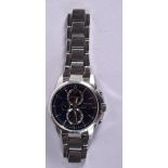 SEIKO SOLAR SPORTS CHRONO BLUE FACE STEEL BRACELET. Dial 4.5cm incl crown