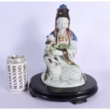 A RARE 18TH CENTURY CHINESE PORCELAIN FIGURE OF A SEATED IMMORTAL Qianlong, modelled as a female wit
