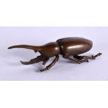 A JAPANESE BRONZE STAG BEETLE. 8.5cm x 3.2cm x 1.8cm, weight 86g